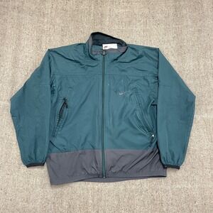 Vintage NIKE Windbreaker jacket mens Medium Green‎ 1990s zip up white tag